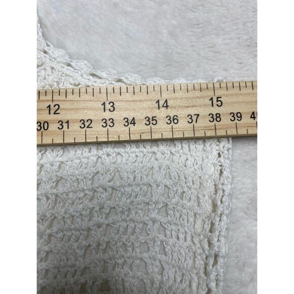 RAGA ￼White Crocheted Tassel Crop Top Sz S - Picture 2 of 5